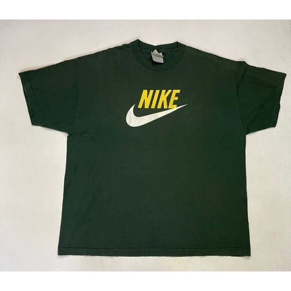 VINTAGE Nike Graphic T-shirt Men XXL Green Short Sleeve - Picture 1 of 5